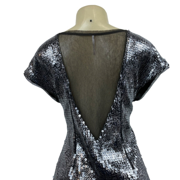 Free People Women’s Black Midnight Dreamer Sequins Dress Sz-S/P