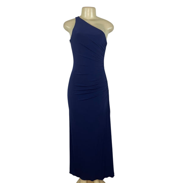 Laundry Women’s One Shoulder Navy Blue Maxi Dress Elegant Evening Gown Size 4