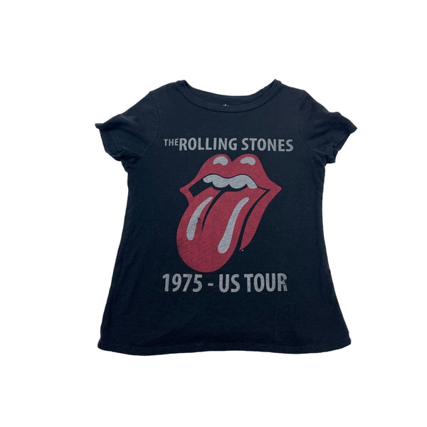 Rolling Stones 1975 US Tour Black T Shirt Sz S