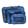 Travelbug Blue & Black Mesh Zip Closure Expandable 4-Piece Packing Cubes Sz S/XL