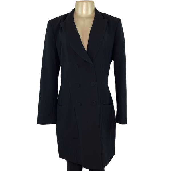 Judith & Charles Black Tailored fit Double-Breasted Lady Blazer Coat Sz 12 - New