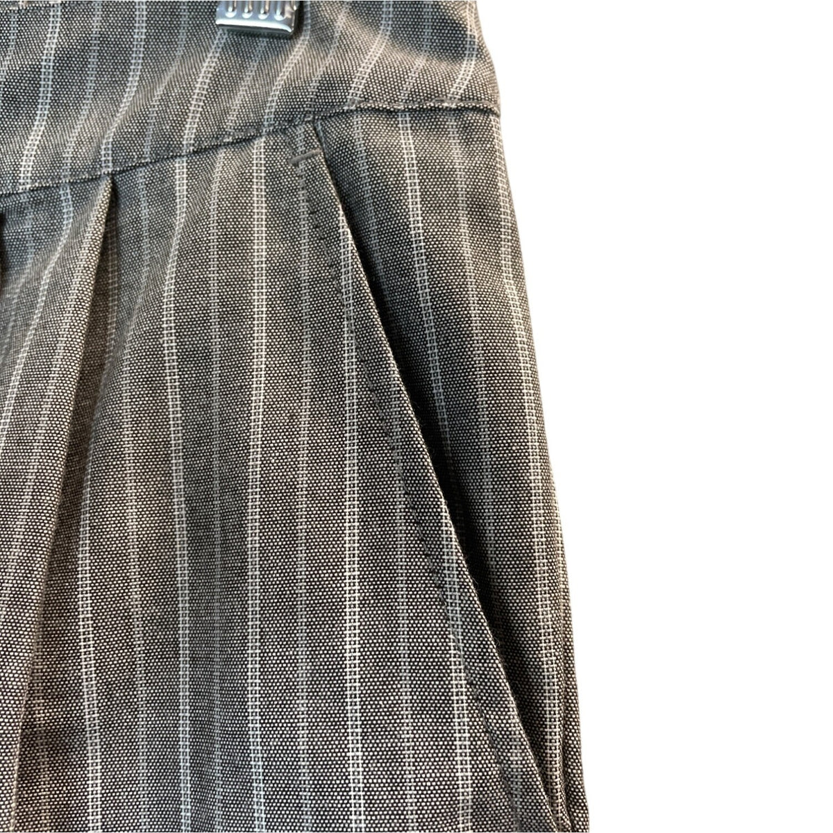 ASOS Mens Pinstripe Gray Slim Fit Trousers With Pleats & Buttons Sz W34 L34-New