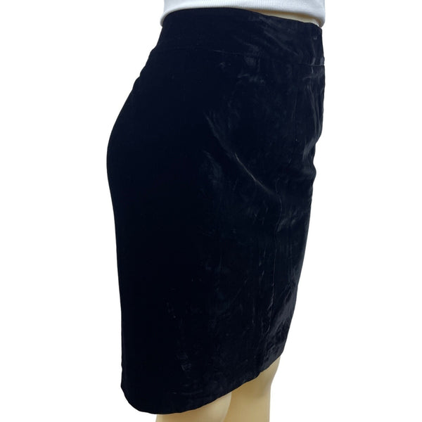 Vintage Armani Collezioni Women’s Knee Length Black Velvet Skirt Sz 8