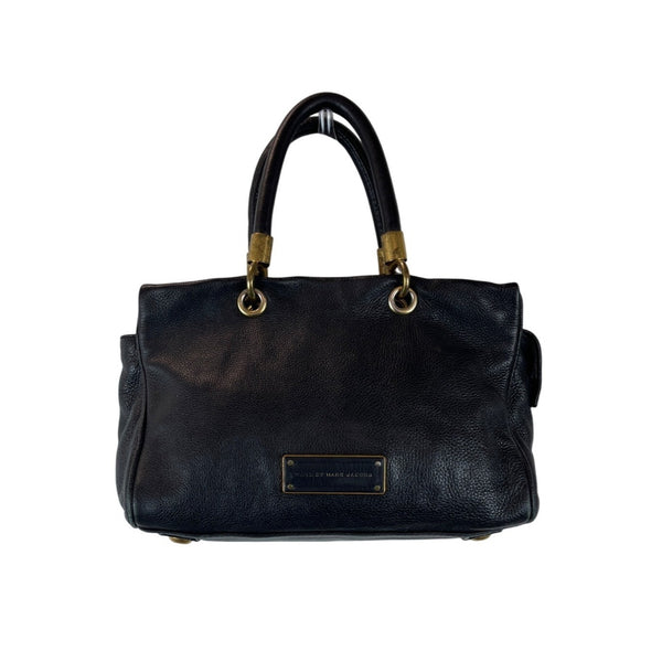 Marc By Marc Jacobs Black Leather Satchel Bag With Gold Hardware