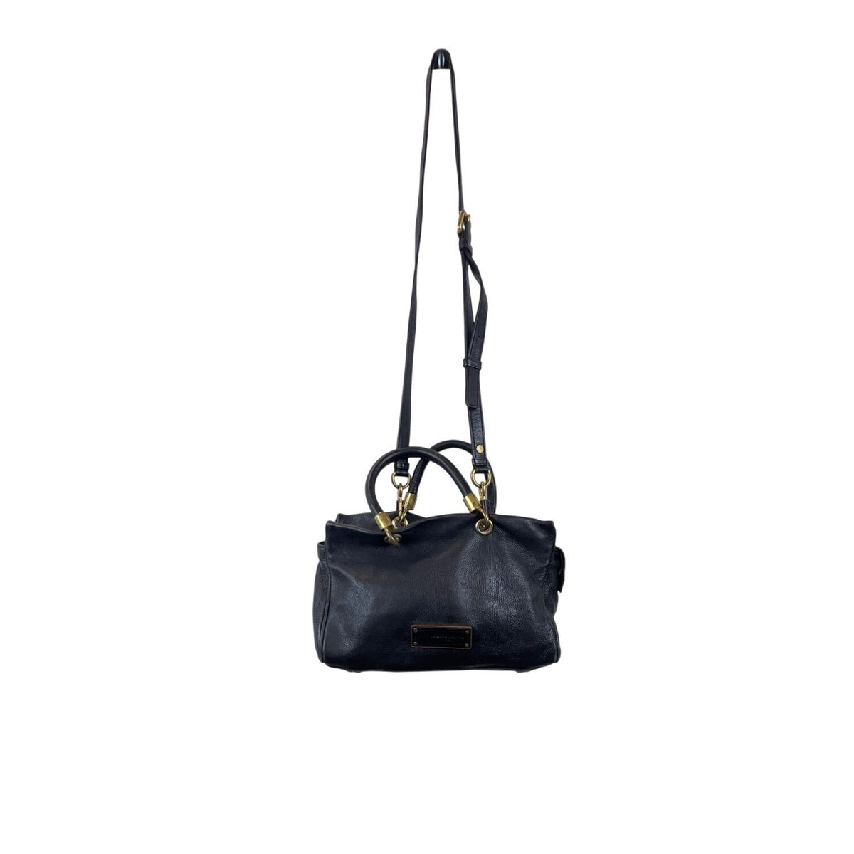 Marc By Marc Jacobs Black Leather Satchel Bag With Gold Hardware