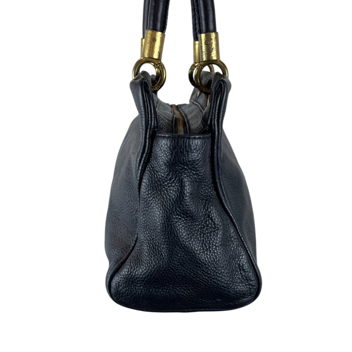 Marc By Marc Jacobs Black Leather Satchel Bag With Gold Hardware