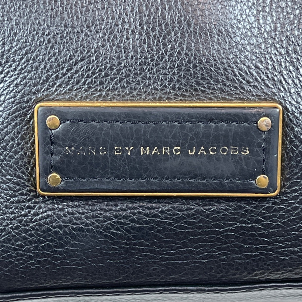 Marc By Marc Jacobs Black Leather Satchel Bag With Gold Hardware