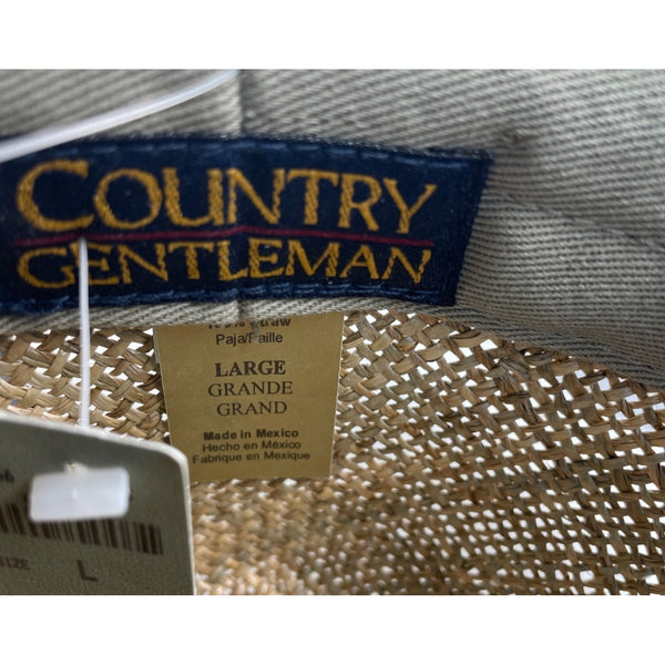 Country Gentleman Men's Beige Straw Hat SZ L - NWT