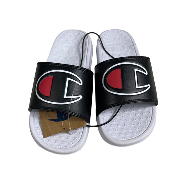 Champion Super Slide CB Sandals Black White Preschool Sz 3