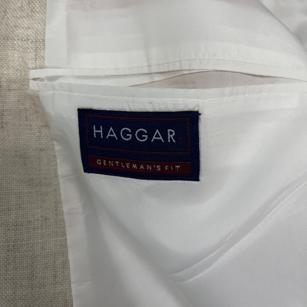 Haggar Gentlemans Fit Beige Linen Blend Blazer Jacket