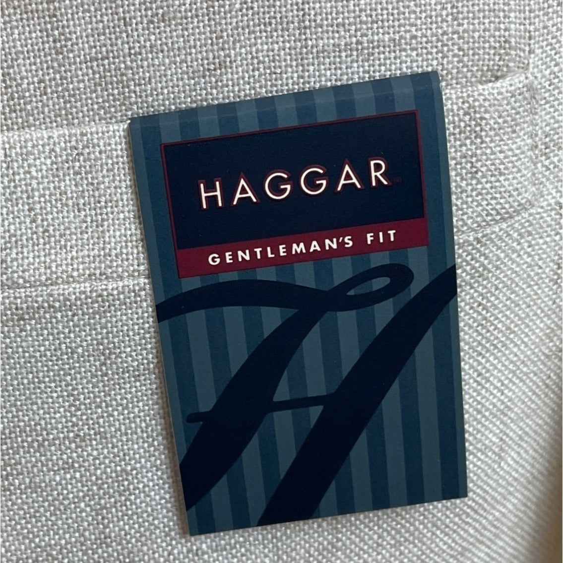 Haggar Gentlemans Fit Beige Linen Blend Blazer Jacket