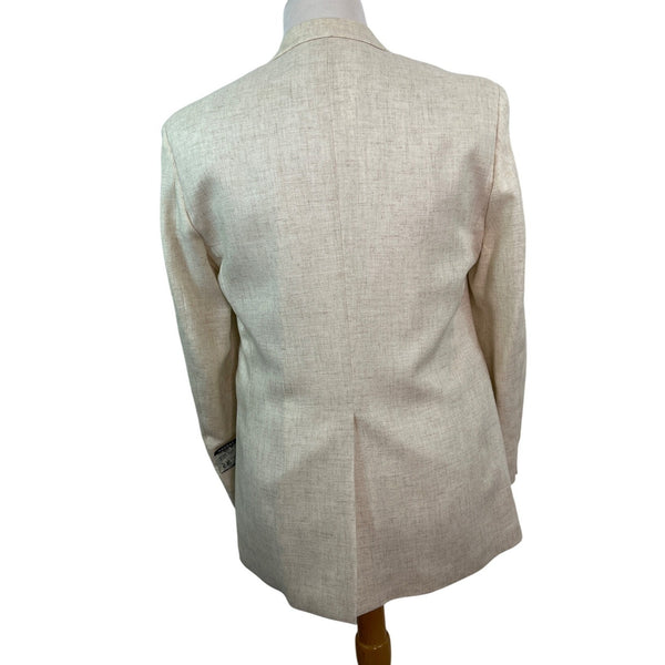 Haggar Gentlemans Fit Beige Linen Blend Blazer Jacket