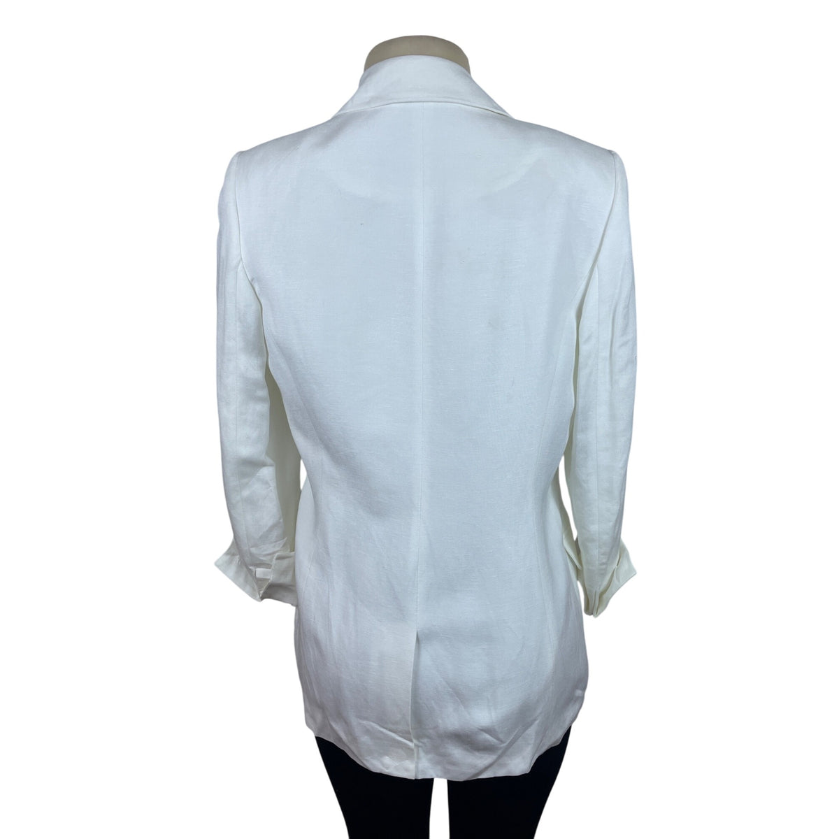 Calvin Klein Womens White Linen No Closure Suit Blazer Jacket Sz 10 - New