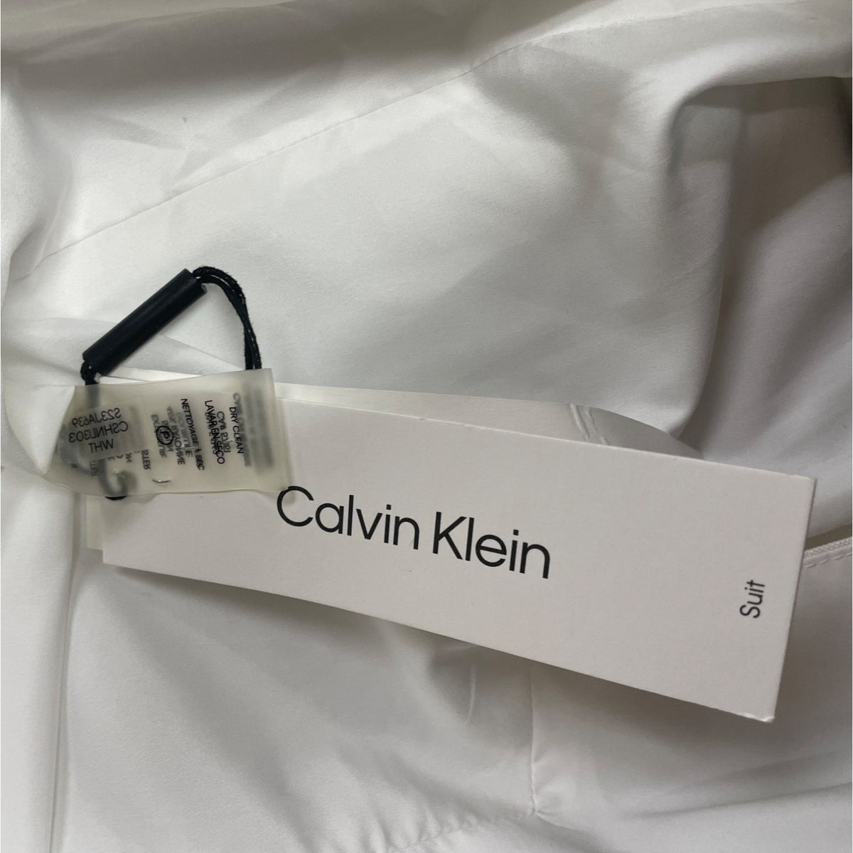 Calvin Klein Womens White Linen No Closure Suit Blazer Jacket Sz 10 - New