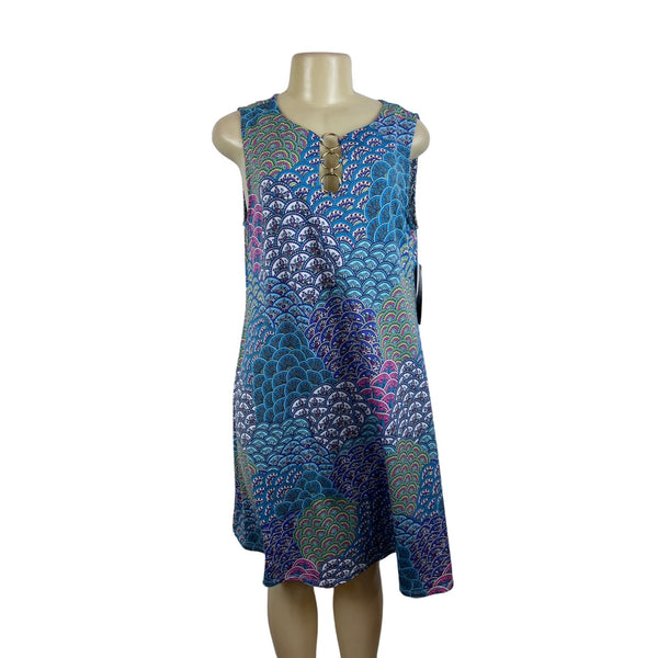 MSK Womens Sleeveless Printed Slip on Dress Size L- New