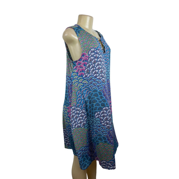 MSK Womens Sleeveless Printed Slip on Dress Size L- New