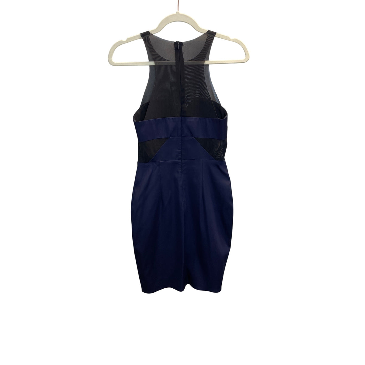 Bec & Bridge Womens Cutout Navy Blue & Black Mesh Mini Bodycon Dress Sz 4