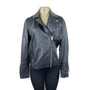 Topshop Womens Black Faux Leather Biker Jacket Size 6