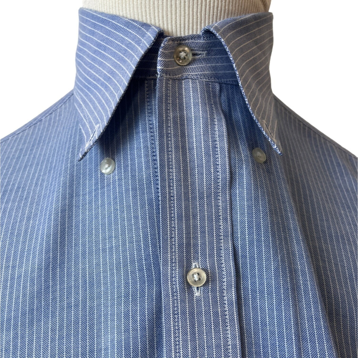 Brooks Brothers Men's Blue Striped Button Up Shirt Sz 15