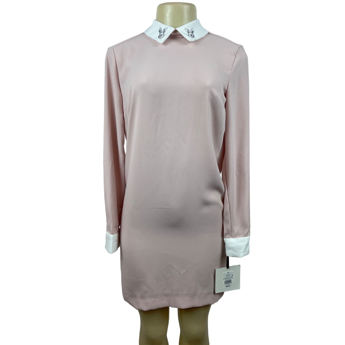 Victoria Beckham Women’s Pink Long Sleeve Dress Sz XS - NWT