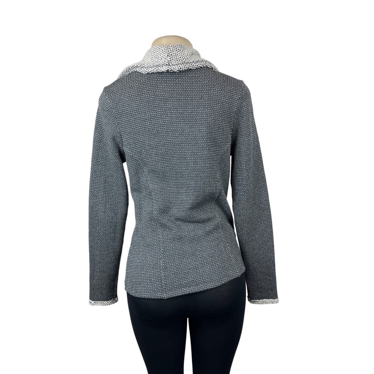 Lilla P Women's Grey Long Sleeve Knitted  Overlap Zip Jacket  Sz XS