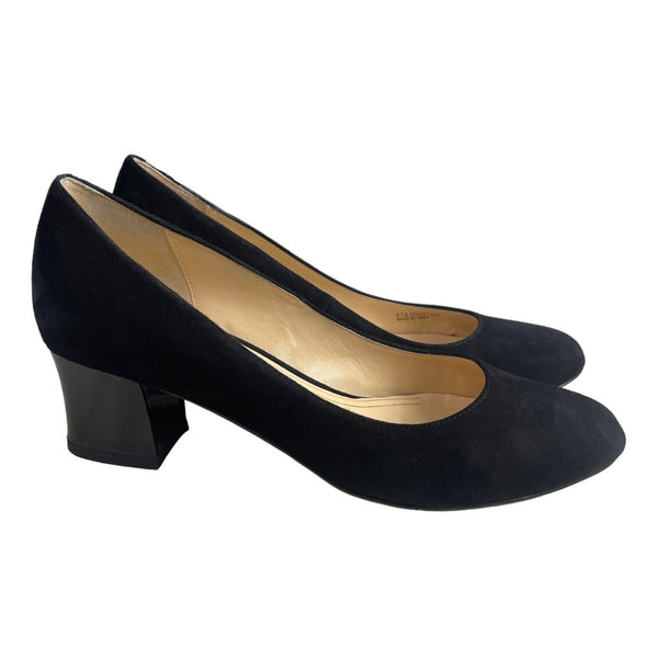 Cole Haan Women's Black Suede Low Blocked Heel Sz 9B