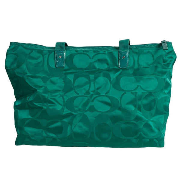 Coach Women's Emerald Green Weekend Tote Snap Pouch Sz L