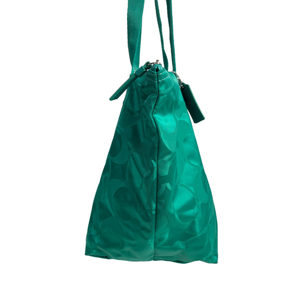 Coach Women's Emerald Green Weekend Tote Snap Pouch Sz L