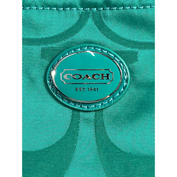 Coach Women's Emerald Green Weekend Tote Snap Pouch Sz L