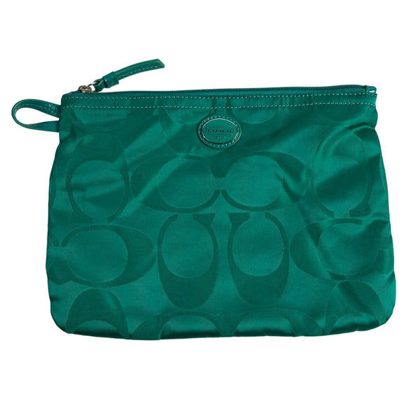 Coach Women's Emerald Green Weekend Tote Snap Pouch Sz L