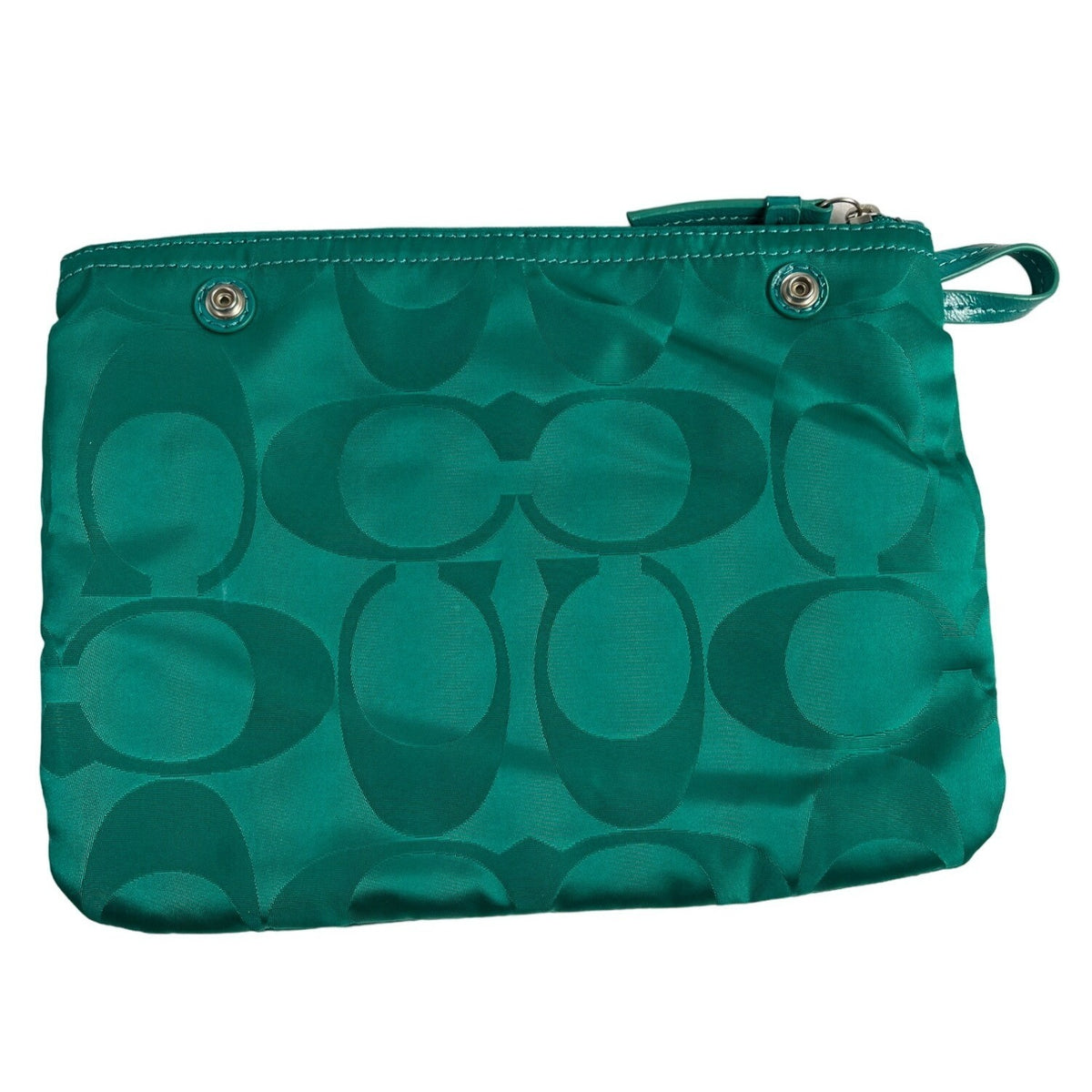 Coach Women's Emerald Green Weekend Tote Snap Pouch Sz L