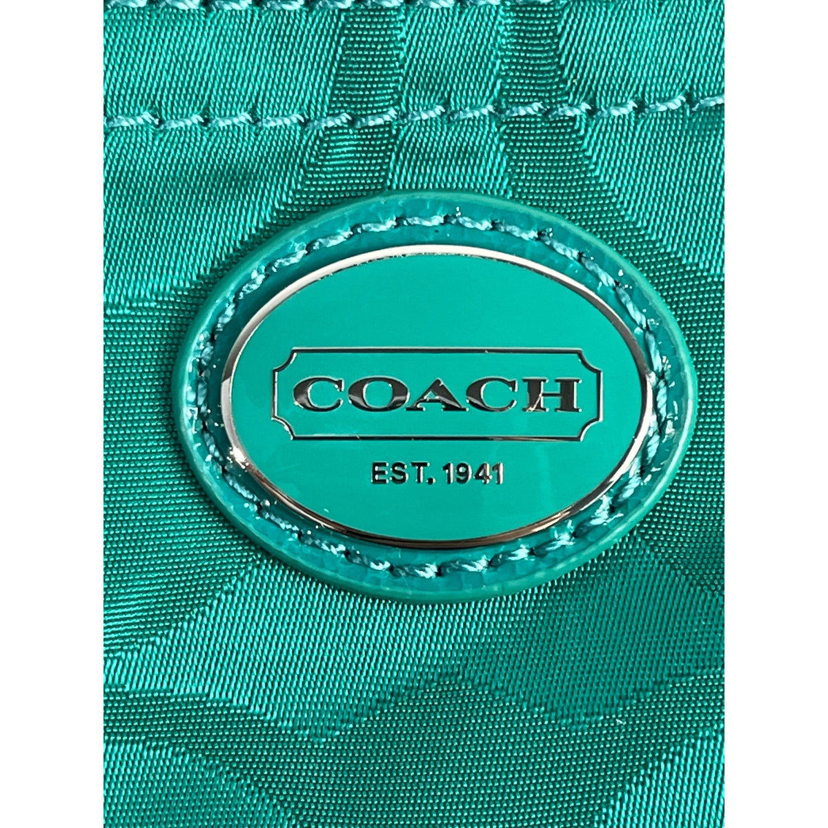 Coach Women's Emerald Green Weekend Tote Snap Pouch Sz L