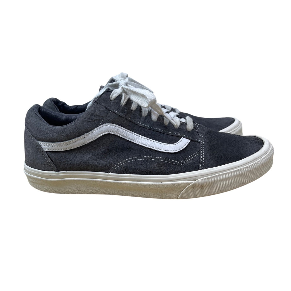 Vans Mens Grey Suede Old Skool Eco Dry Water-Repellent Low Top Sneakers Sz 12