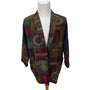 Vintage Kensington Square Multicolor Geometric Gridded Blazer Sz L