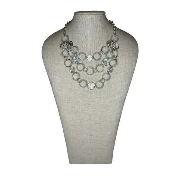 Silver Tone Multi-Layered Necklace - 20in