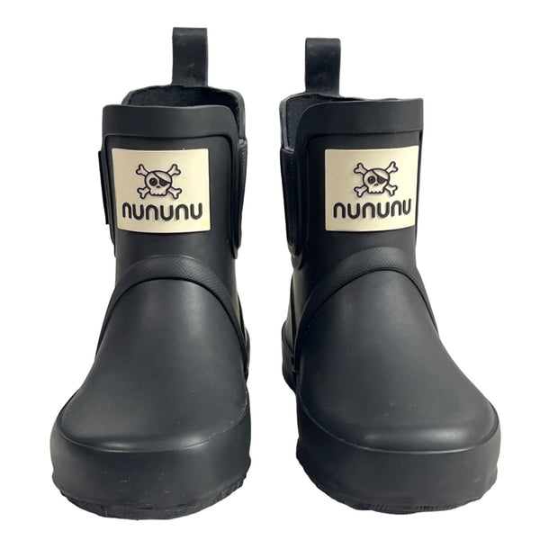 Nununu Youth Girl's Black Ankle Rainboots Sz 25-26 - New