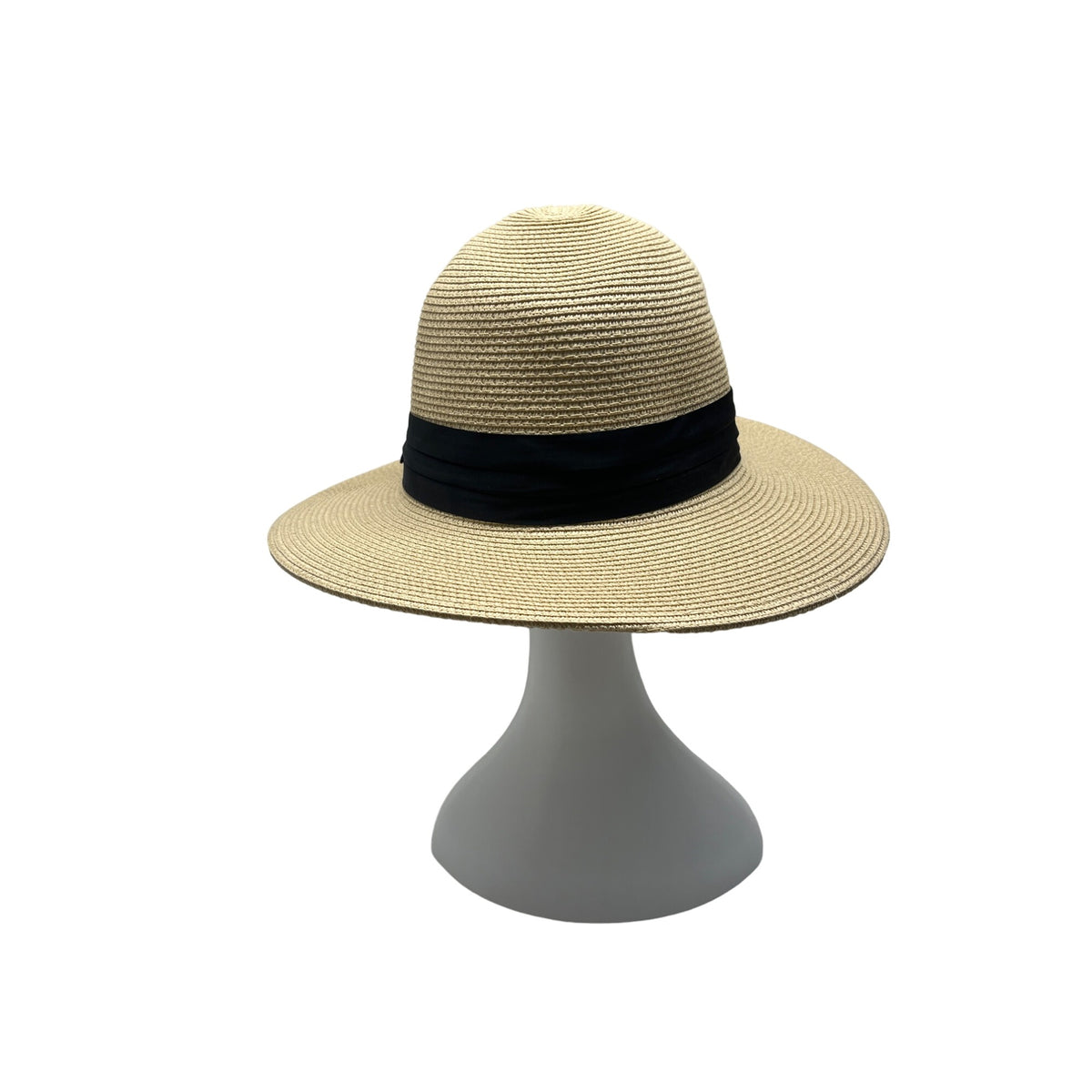 Furtalk Womens Wide Brim Straw Sun Hat With Black Ribbon Band