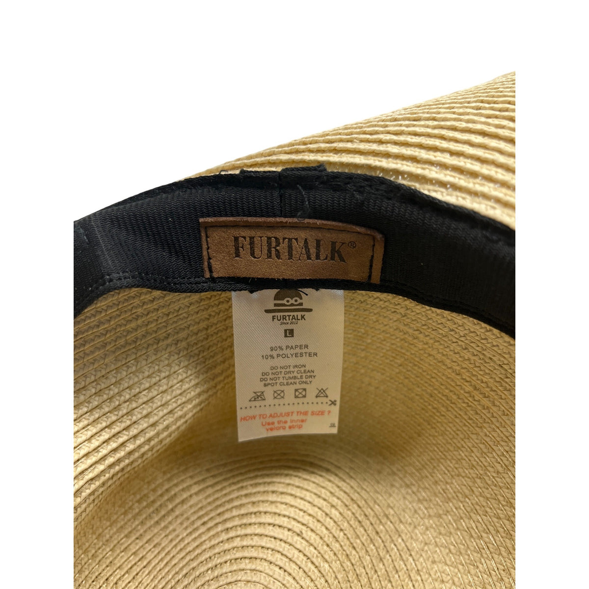 Furtalk Womens Wide Brim Straw Sun Hat With Black Ribbon Band