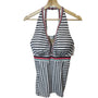 Swim By Cacique Lightly Lined Balconette Halter Neck Striped Swimsuit  Top Size 40D