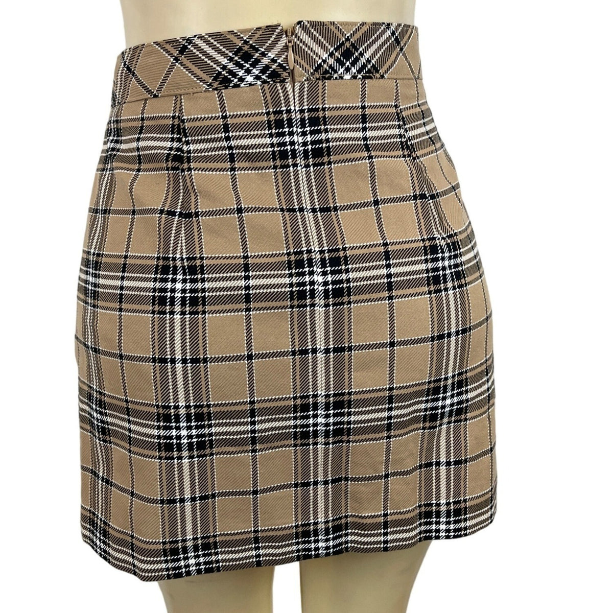 Express Women's Tan Plaid Tube Skirt Sz 6