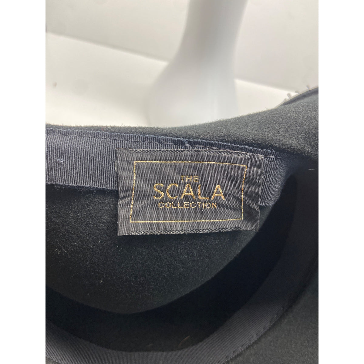 Scala Collection Womens Black Wool Felt Hat With Velvet Bow Accent