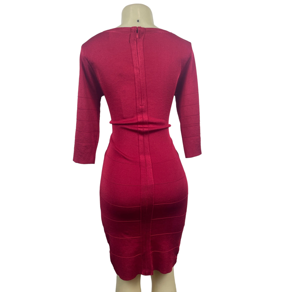 Kardashian Kollection Women’s Longsleeve V Collar Bodycon Red Dress Sz M - NWT