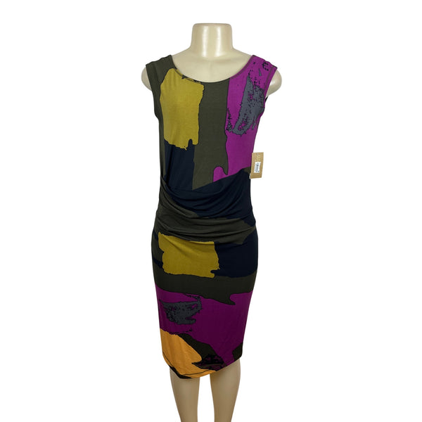 Rachel Rachel Roy Womens Sleeveless Abstract Print Dress With V-Back Sz S - New