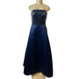 Basix II Navy Blue Sequin Bodice Strapless Gown A-Line Womens Evening Dress Sz 8