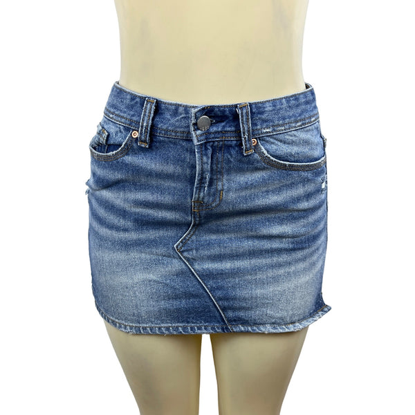 Gap Women's Washed Blue Denim Short Skirt Sz 8