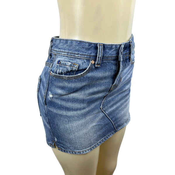 Gap Women's Washed Blue Denim Short Skirt Sz 8