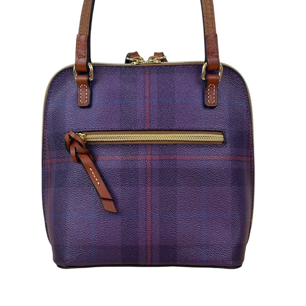 Dooney & Bourke Purple Plaid With Adjustable Strap Trixie Crossbody Bag Size M