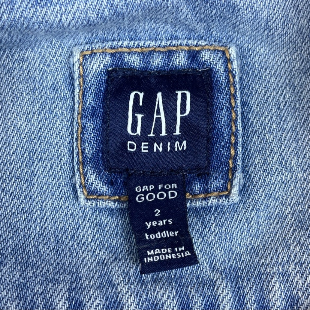 Gap Toddler Denim Jacket With Button Closure & Dual Chest Pockets Sz 2