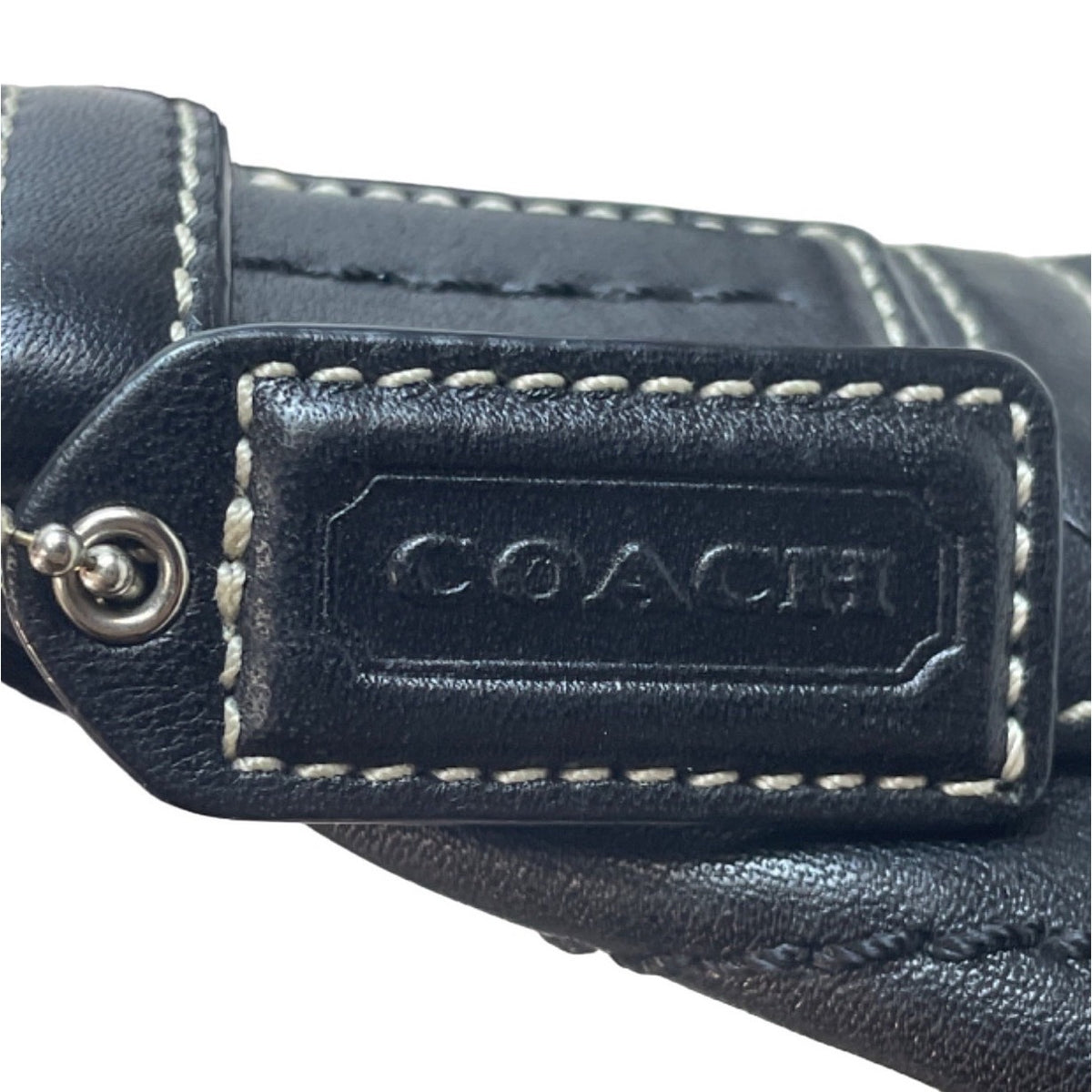 Coach Women’s Black Vintage Leather Hobo Shoulder Bag Braided Strap Sz S