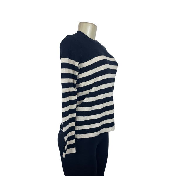 Ann Taylor Women's Factory Black & White Striped Long sleeve Sweater Sz SP